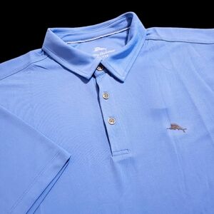 Tommy Bahama Performance Stretch Mens 2XL Blue Moisture Wicking Polo Shirt